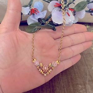 Vintage Avon pink sapphire & Pearl Necklace